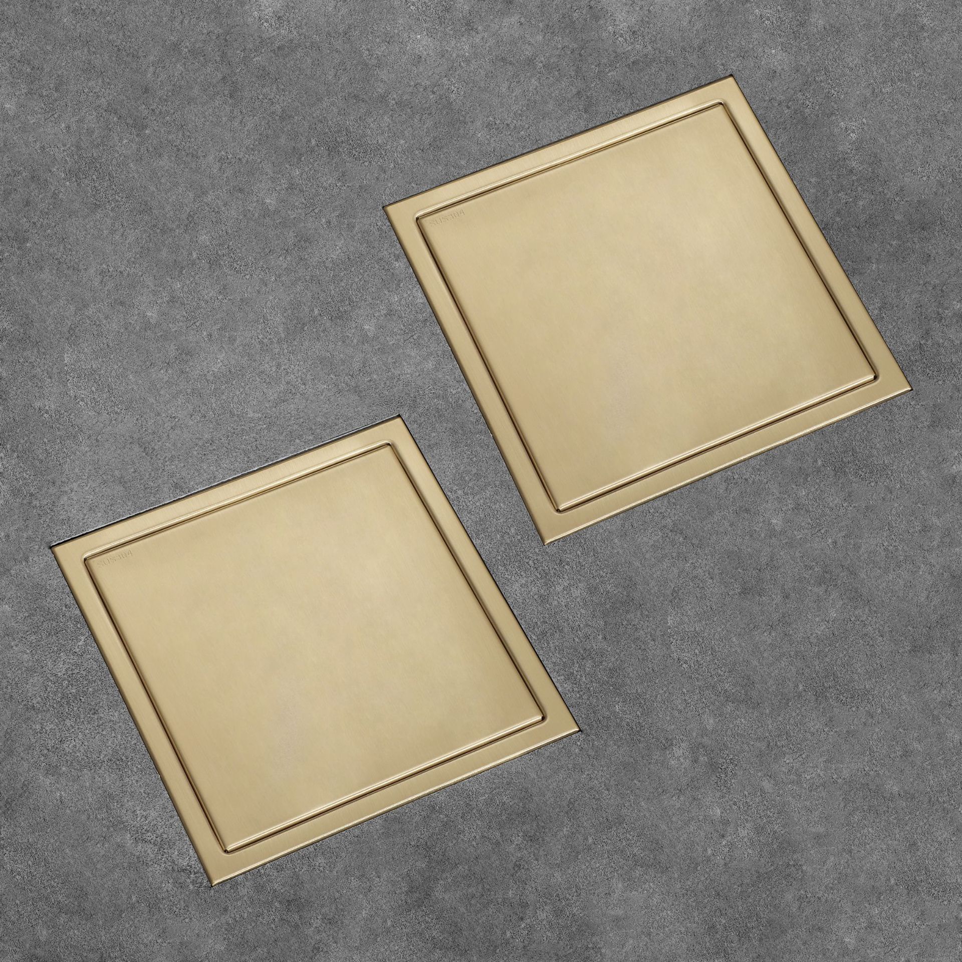 150*150mm square invisible concealed brushed anti-odor bathroom drainage floor drain with flange North American type Application Scenario