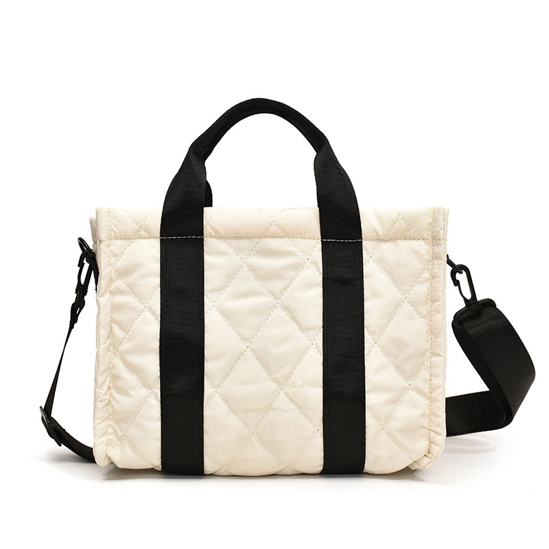 Nylon fabric handbag for women, 2024 autumn/winter Korean style, stylish, large capacity, versatile, embroidered thread single-shoulder crossbody bag Item Picture