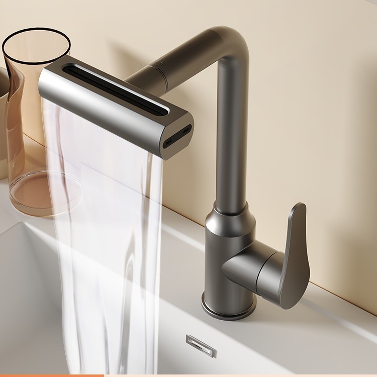 Smart waterfall water outlet basin, washbasin, faucet, hot and cold washbasin, universal washbasin for bathroom and toilet full figure
