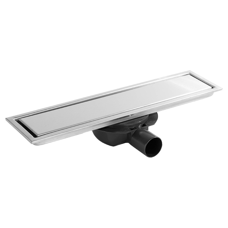 Cross-border floor drain, inlaid tiles, hidden long floor drain, bathroom shower room, 304 stainless steel anti-odor side drain Item Picture