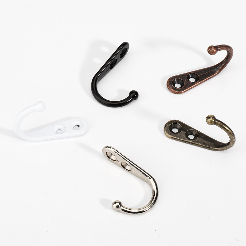 Creative antique-style metal hook, single hook, cabinet and wardrobe hardware accessories, zinc alloy outer cover, key door back hook details Picture