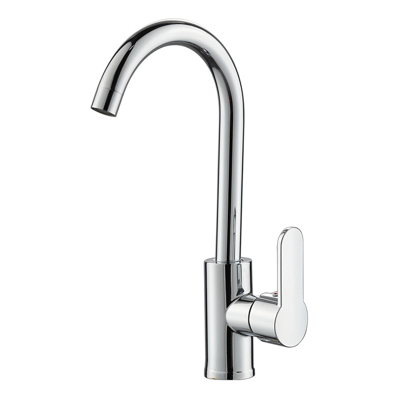 Three-way flat sink, ball bearing large bend, large seven-way kitchen hot and cold water faucet, sink, household rotating sink faucet Item Picture
