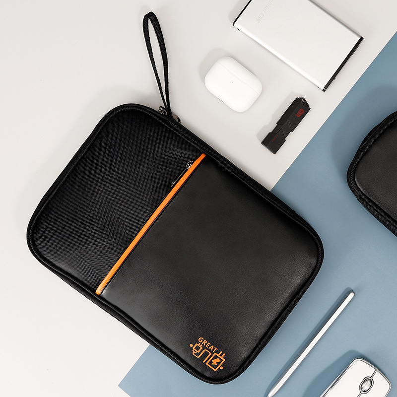 Red Flat Digital Bag, Travel Data Cable Storage bag, Tablet Computer Power bank, data cable storage bag details Picture