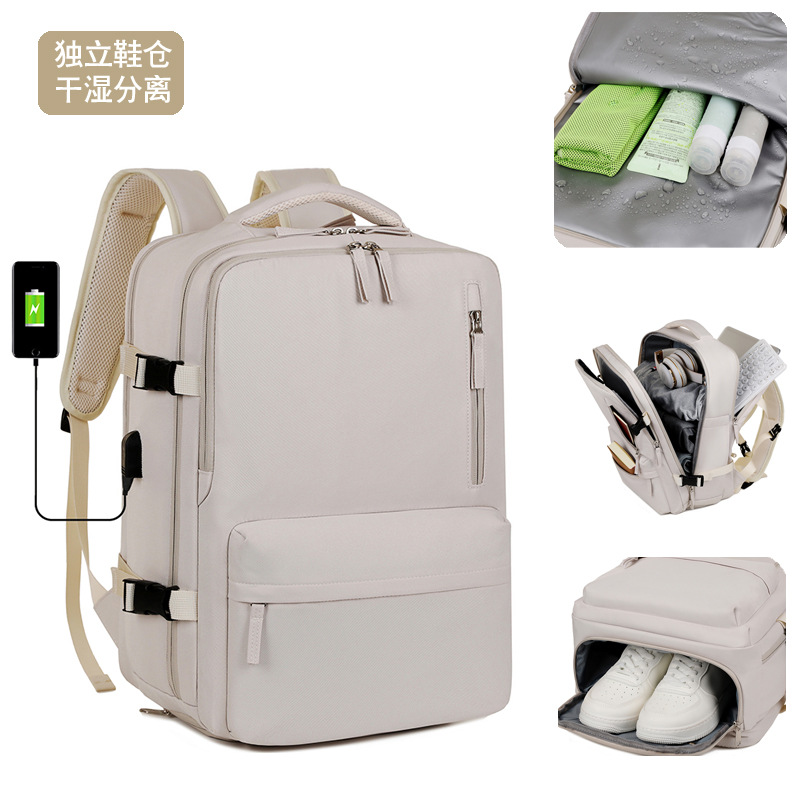 Cross-border backpacks, men's business trips, independent shoe compartments, luggage backpacks, women's short trips, large-capacity 17-inch computer bags full figure