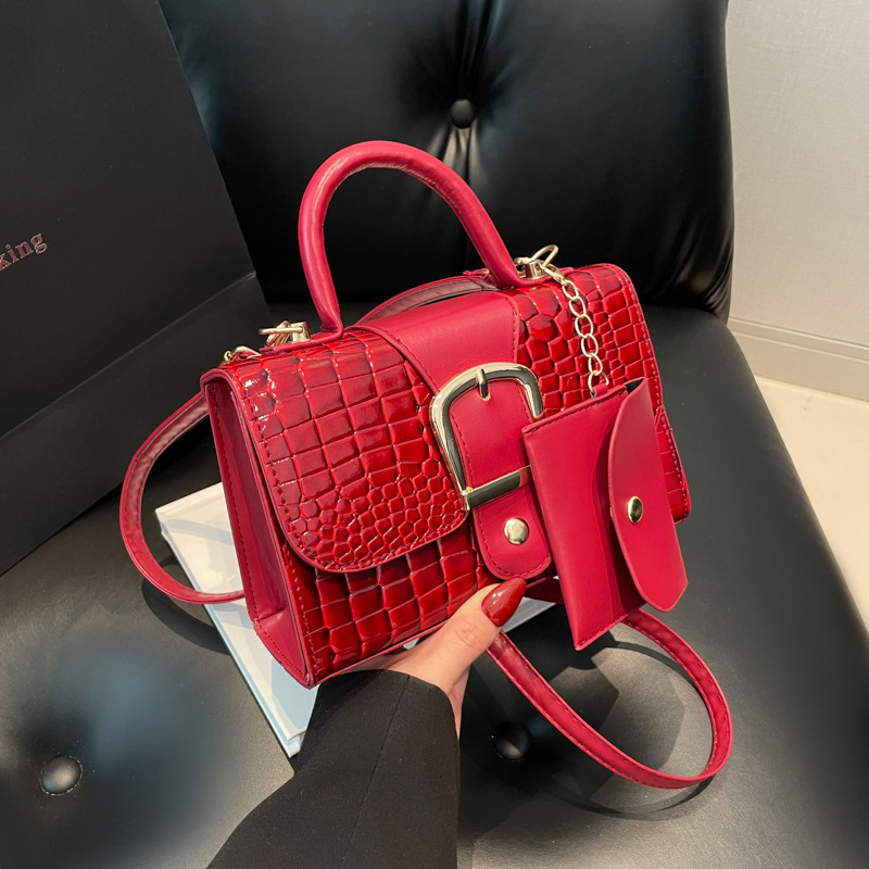 This is a new women's fashion bag for the winter of 2024. It's a versatile single-shoulder handbag with a slanted and simple design full figure