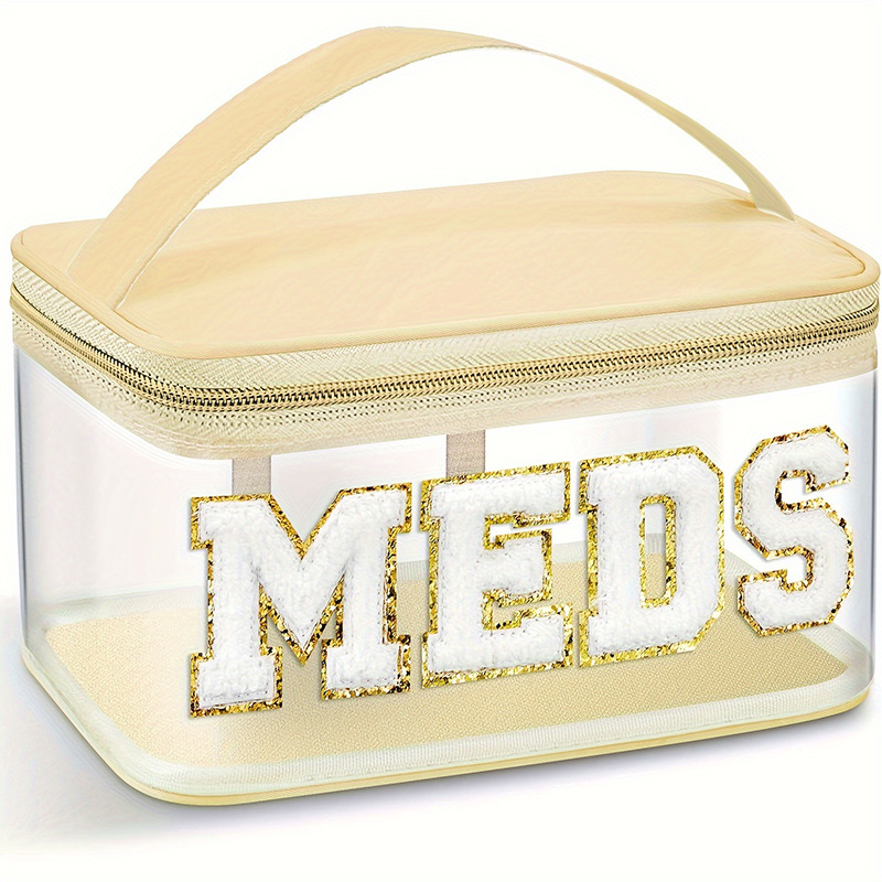 Amazon embroidery storage bag, cross-border PVC transparent letter makeup bag, travel toiletry bag, large capacity makeup bag details Picture