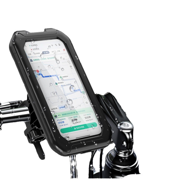 Outdoor bicycle and electric bike IP68 waterproof phone stand, touchable and rotatable motorcycle phone navigation stand Item Picture