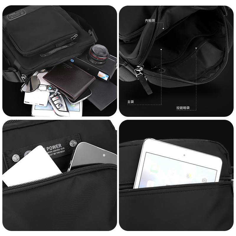 WEPOWER's new multi-functional men's crossbody bag, a casual and portable single-shoulder bag, and a solid-color outdoor single-shoulder crossbody bag Application Scenario