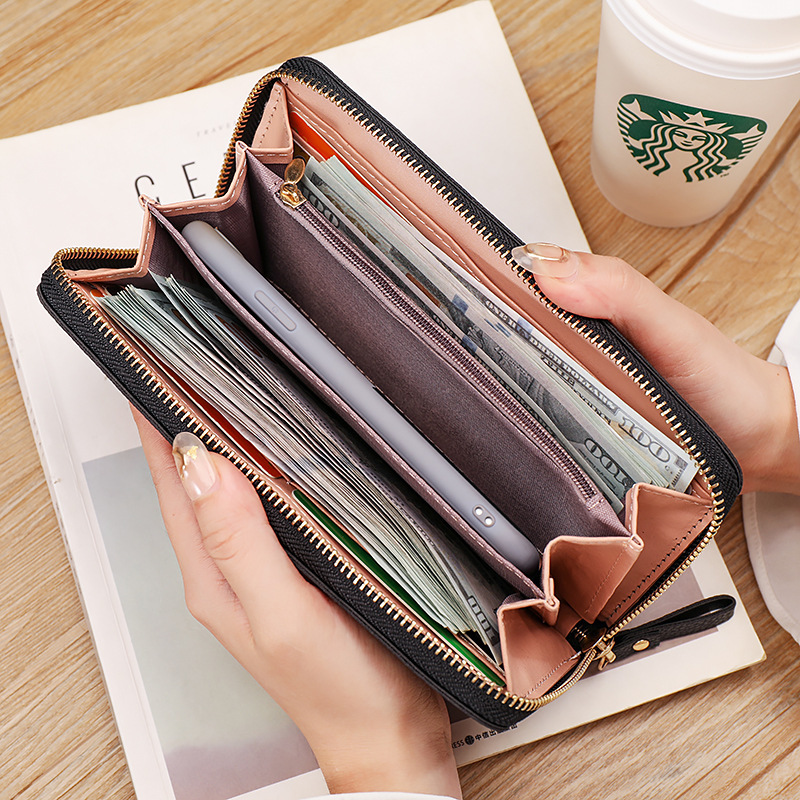 The new women's wallet, long zipper clutch, large-capacity wallet, and high-end PU leather card case are in stock and on sale Specification drawing