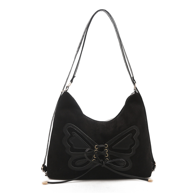 Butterfly's stylish, retro, simple and large-capacity 2024 winter new backpack, single-shoulder, crossbody and underarm tote bag for women Item Picture