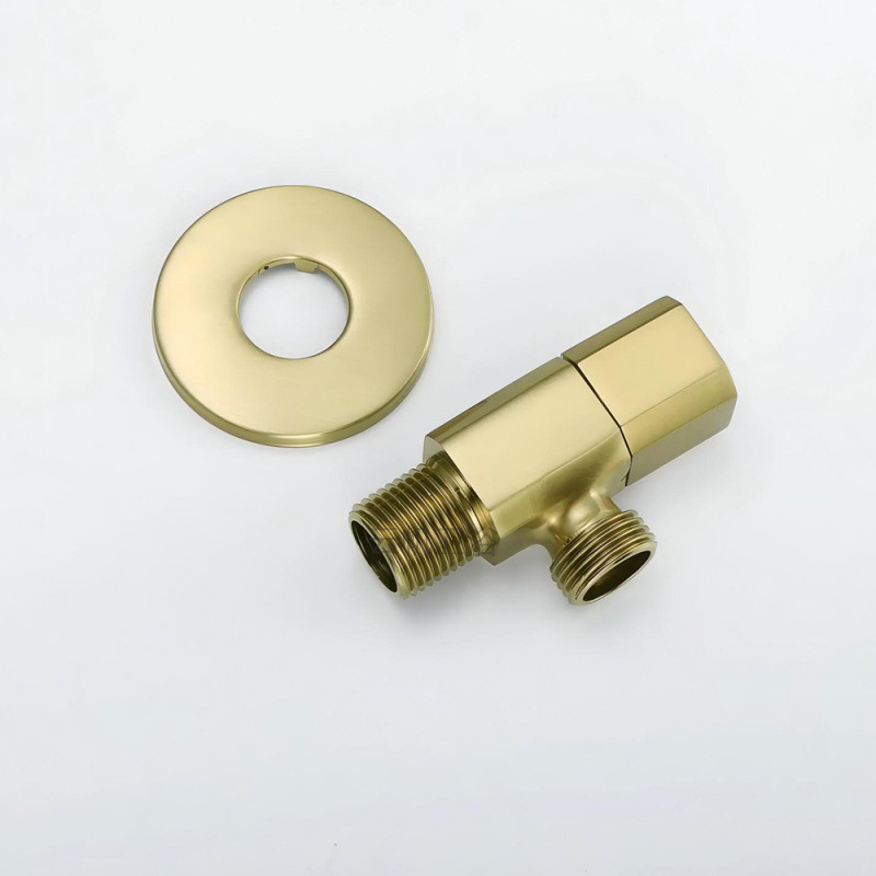 Copper Angle valve, one inlet and one outlet three-way Angle valve, bathroom toilet, water heater, cold and hot water inlet valve, octagonal valve, rose gold Specification drawing
