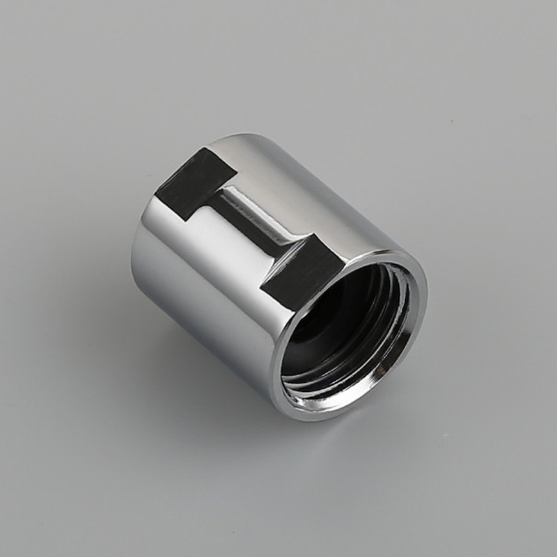 All-copper chrome-plated 4-inch straight-through round joint with internal thread adapter for water pipe 1/2 large flow straight-through external thread adapter full figure