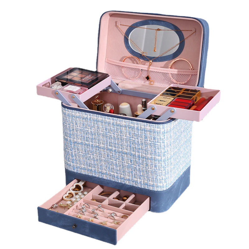 OEM ODM manufacturer customizes large-capacity makeup bags, makeup boxes, storage boxes, portable InS-style hand-held nail art cases Item Picture