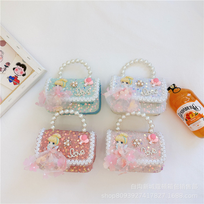 Customized bags: Cute crossbody bag for girls, cartoon princess, small square bag, fashionable and versatile, trendy girls' handbags Specification drawing