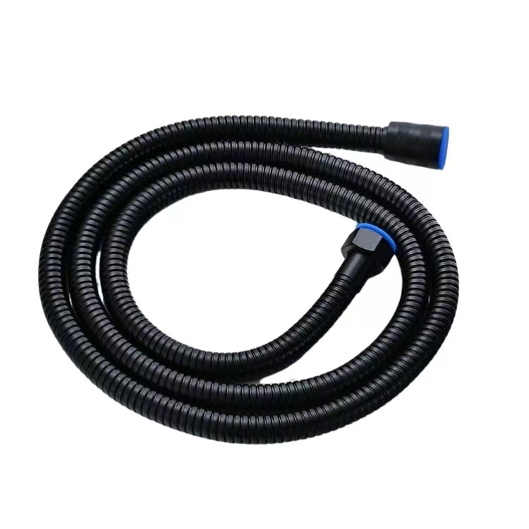 Stainless steel black shower hose, explosion-proof rain shower head water pipe, electroplated black metal hose, 1.2 meters and 1.5 meters Item Picture