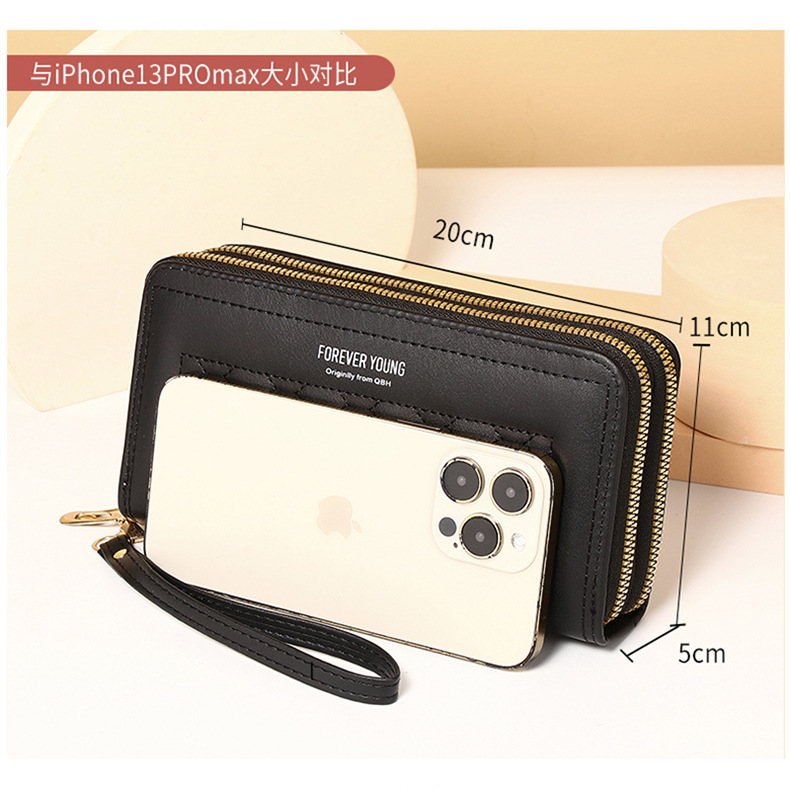 Ladies' wallets, long women's style, source factory, women's clutch, Korean version mobile phone case, double zipper wallet, large capacity card case Application Scenario