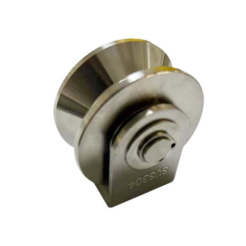 Stainless steel pulley with bearing 304 wire rope lifting wheel, V-shaped, U-shaped, H-shaped track wheel, square tube Angle iron round tube wheel Item Picture