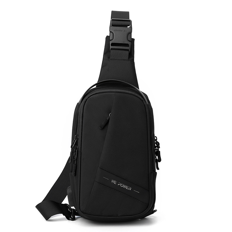WEPOWER Men's casual business chest bag, Oxford fabric single-shoulder crossbody bag, Youth backpack, large capacity sports bag Item Picture