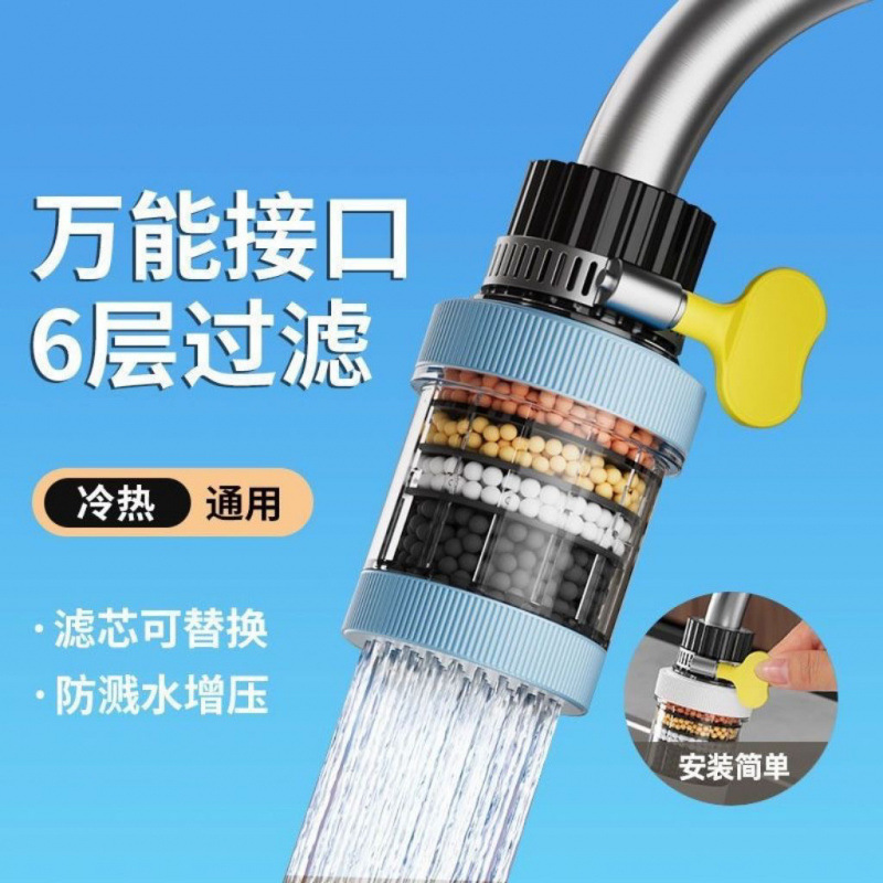 Faucet filter nozzle, universal tap water, kitchen splash guard, shower head splash guard, water purifier, household cross-border e-commerce details Picture