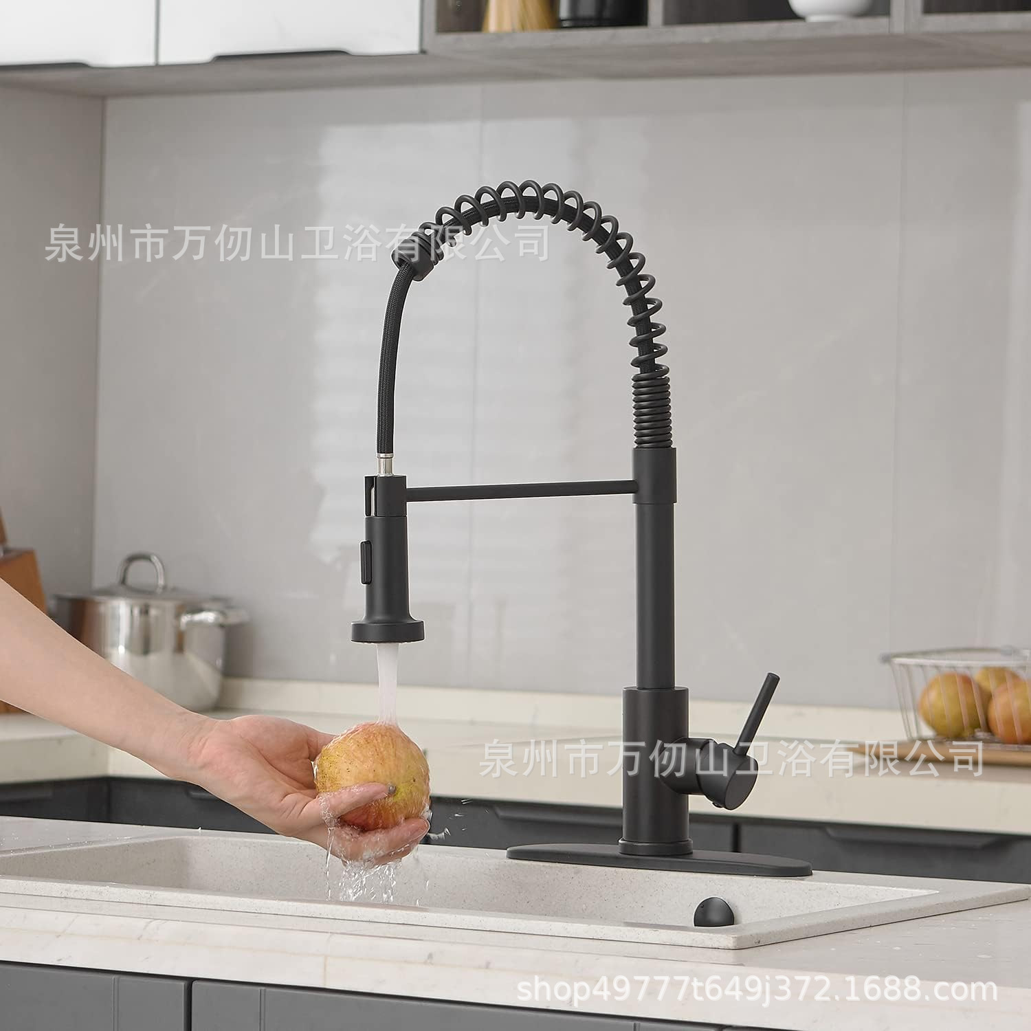 Cross-border 304 stainless steel spring pull-out faucet, kitchen dual-purpose pull-out cold and hot rotating sink, washbasin telescopic dragon details Picture