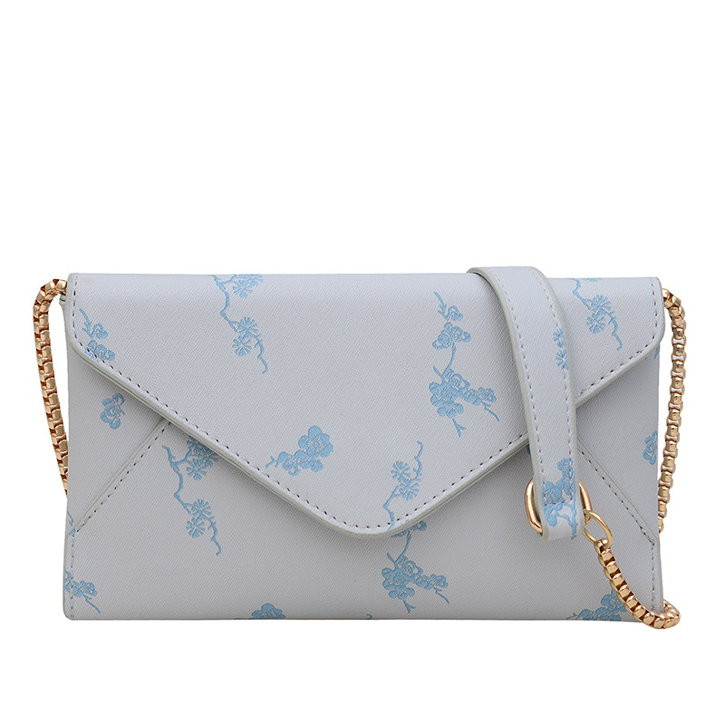 Cross-border women's 2024 New style fashionable chain bag, elegant printed envelope bag, trendy texture crossbody bag Item Picture