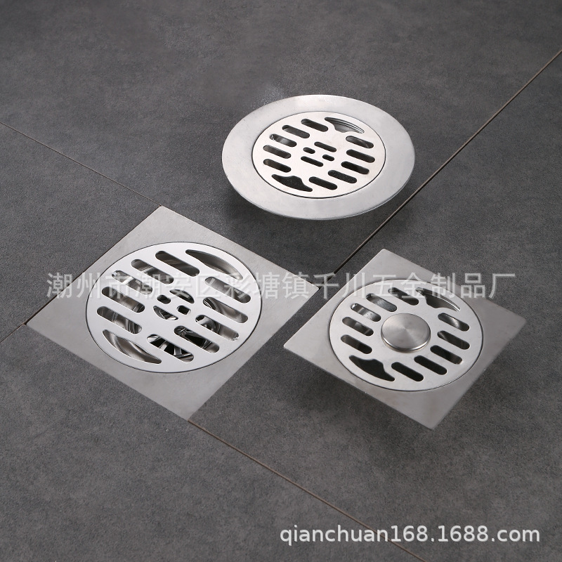 Stainless steel circular floor drain, large-capacity anti-insect and anti-odor floor drain, dry area kitchen floor drain, bathroom washing machine floor drain Specification drawing