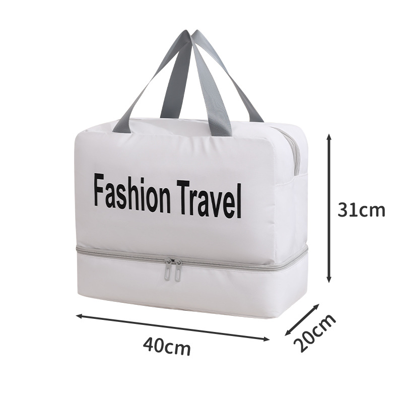 Runhui's new light travel handbag with shoe compartment 600D leather film fitness bag, dry and wet separation bag, large-capacity travel bag Item Picture