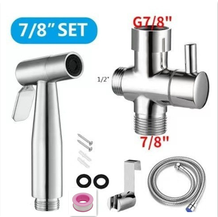Toilet companion, women's washing machine, spray gun set, high-pressure booster nozzle, toilet spray gun, 304 stainless steel full figure