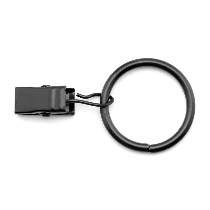 Cross-border sales of electrophoretic black curtain clips, pure black Roman rod rings, black curtain accessory hooks Application Scenario