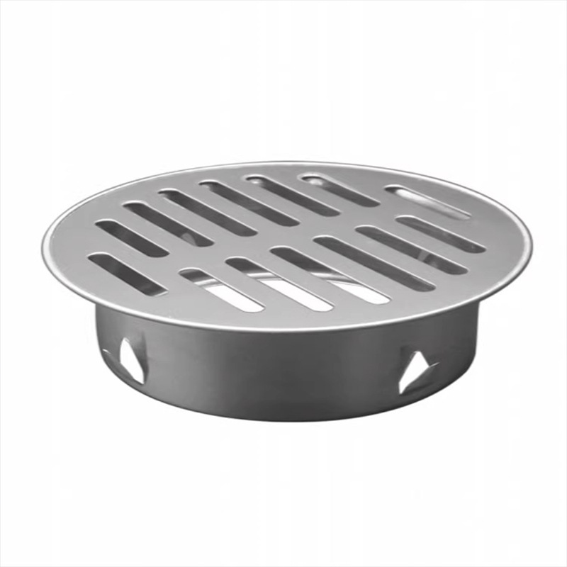 304 stainless steel flat floor drain, card-type balcony and rooftop anti-clogging circular outdoor rainwater hopper large floor drain Item Picture