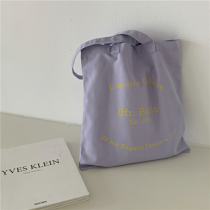 15161 Paris bookstore ofr peripheral canvas bag, ins style Japanese and Korean hand-held shoulder bag, female student shopping cloth bag Item Picture