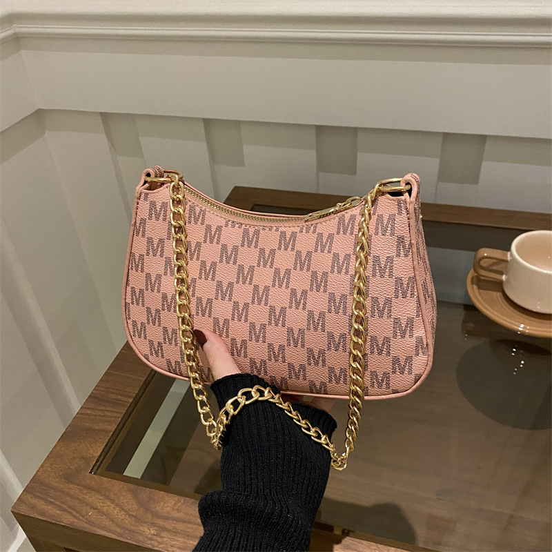 Trendy ladies' bag 2025 New style, European and American retro niche design, underarm bag, fashionable single-shoulder crossbody crescent bag full figure