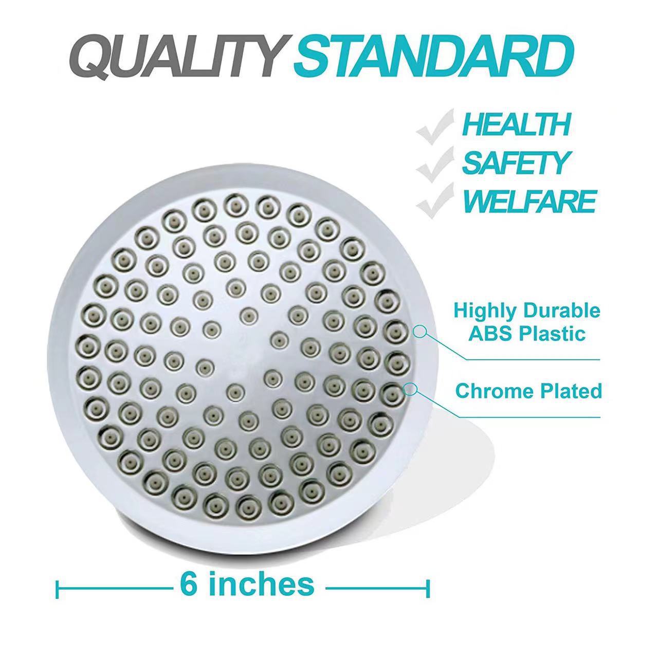 Cross-border foreign trade 6-inch shower head, pressurized showerhead, fully electroplated showerhead, top showerhead, small shower head, bathroom bathhouse details Picture