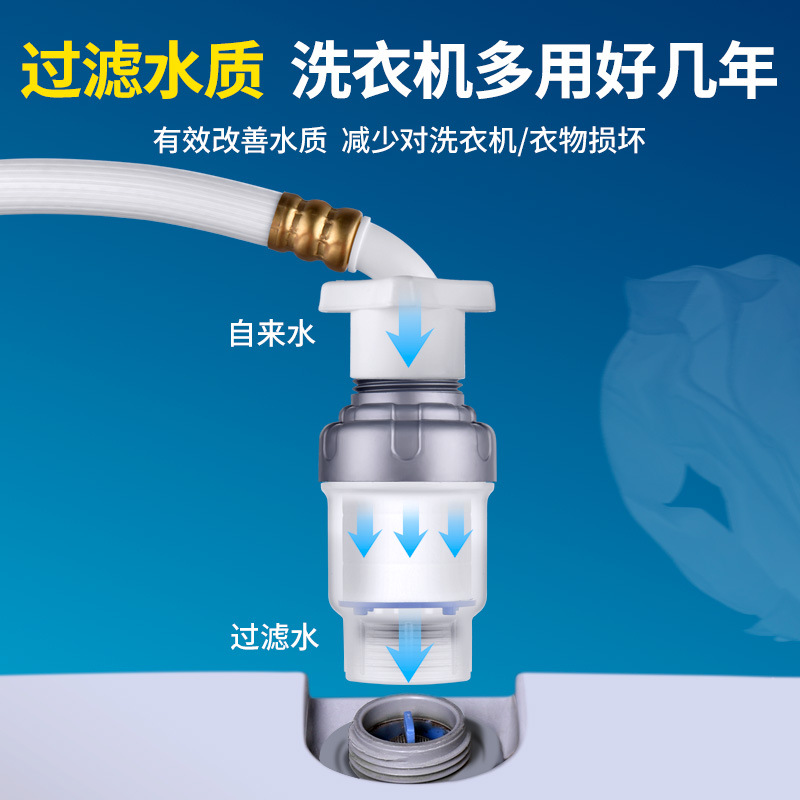 Household washing machines, electric water heaters, pre-filters, water inlet taps, shower heads, scale removers, and water purifiers are all universal Specification drawing