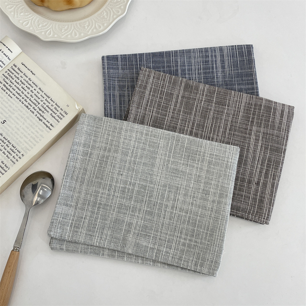 bj51193 ins simple cotton and linen placemats, heat-resistant Western plate MATS, heat insulation MATS, bowl MATS, home dining tablecloths details Picture
