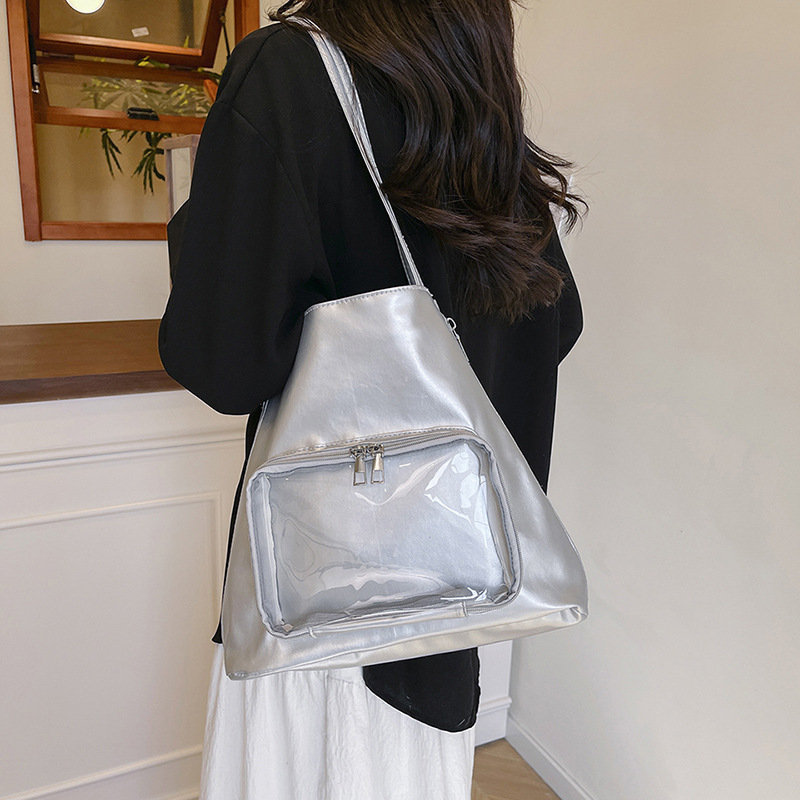 Japanese-style ballet-style ribbon pain bag, big appetite smug pain bag, 2D soft girl tote bag, relaxed single-shoulder bag full figure