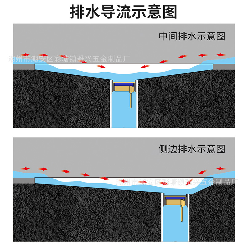 304 stainless steel electroplated gun, gray hidden floor drain with drainage slope, rectangular floor drain with invisible long strip, anti-odor Application Scenario