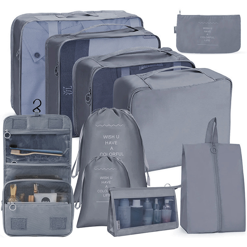 Cross-border travel storage bag 8-piece set, clothing organization, portable large-capacity luggage classification storage bag Specification drawing