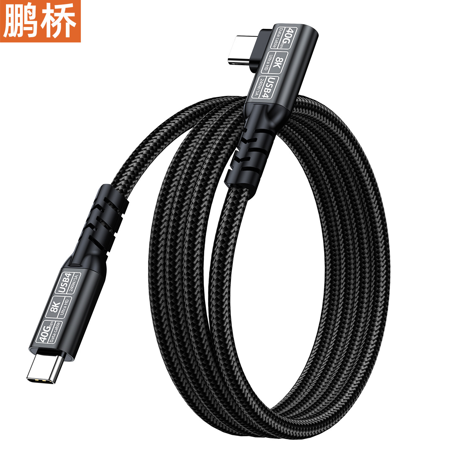 USB4 data cable 90-degree elbow type ctoc8k screen projection 40Gbps transmission 240W fast charging compatible with Thunderbolt 4 Application Scenario