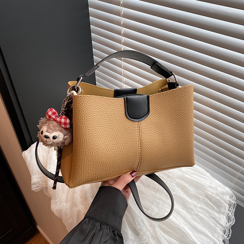 The 2025 new women's bag spring fashion contrasting color mother-and-child bag, women's handbag solid color single-shoulder crossbody bag, cross-border trend full figure