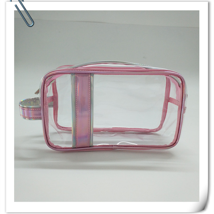 Large travel transparent toiletry bag, portable storage bag for business trips, large waterproof PVC hand-held bath bag for the gym full figure