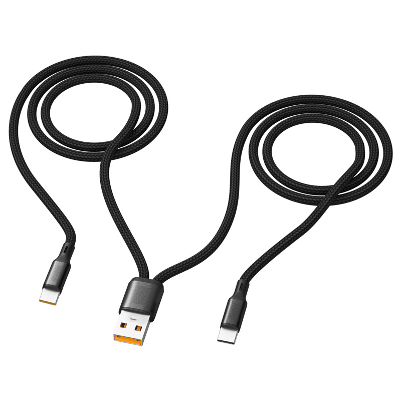 The 6A Super Fast Charging 2-in-1 charging cable is suitable for Apple, Android and Huawei Type-c multi-functional data cables Item Picture