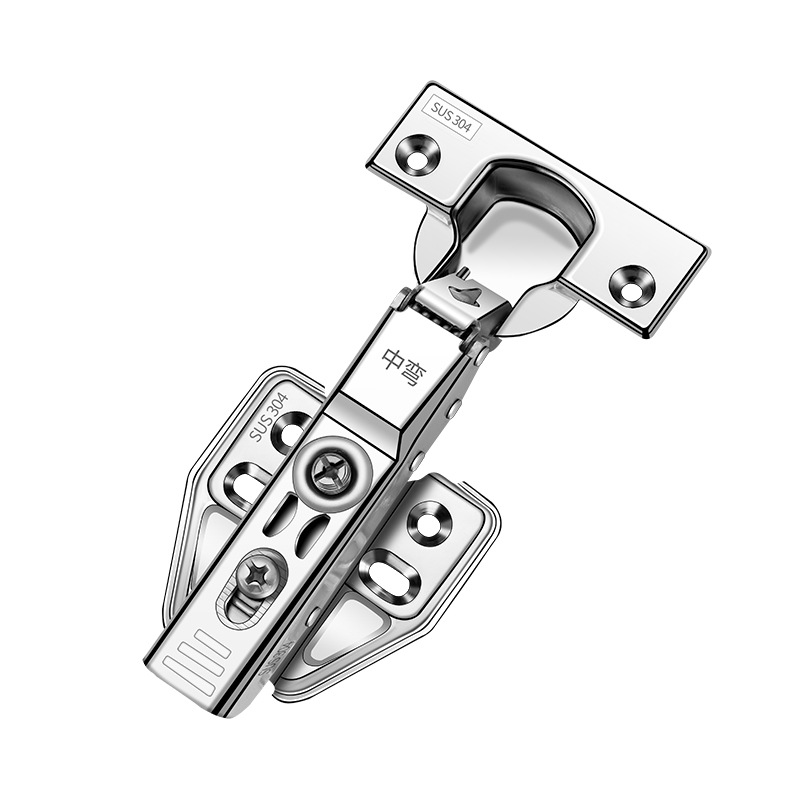 Factory direct supply of two-stage force 304 stainless steel water-resistant hydraulic hinges with damping buffer and silent wardrobe door hinges Item Picture