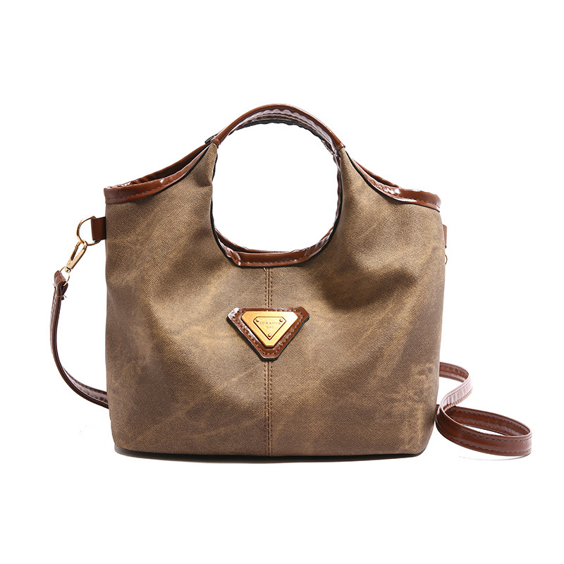 Korean style personalized and fashionable hand-held bucket bag 2024 winter new retro commuter single-shoulder crossbody bag Item Picture