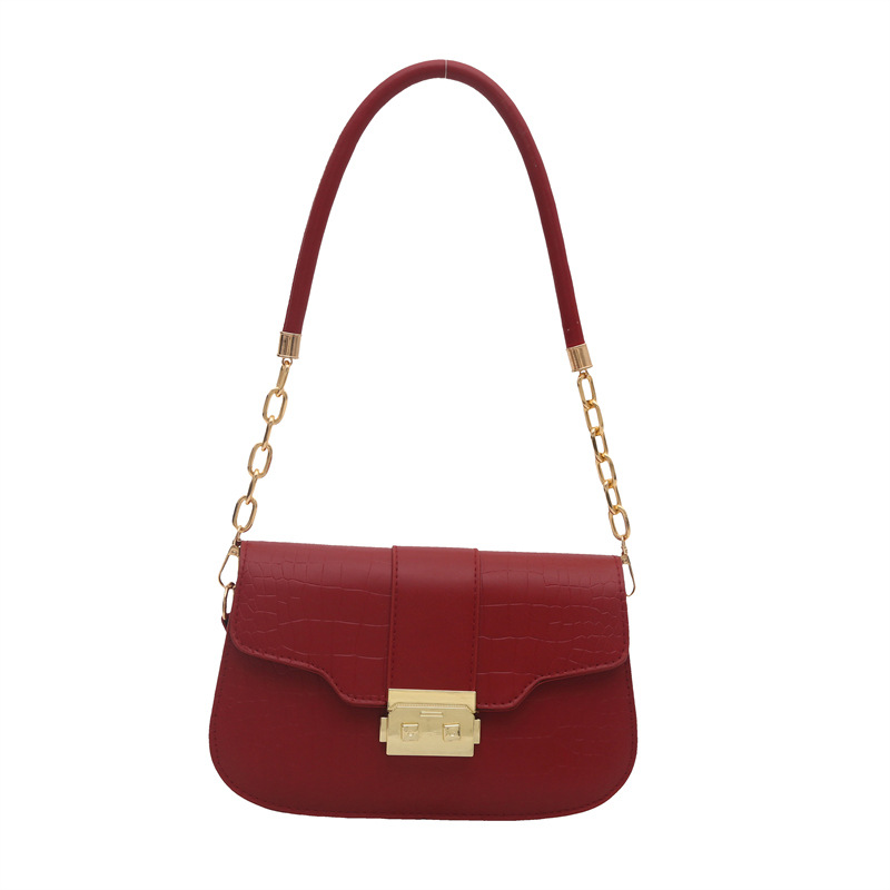 The new crocodile-patterned small square bag is stylish and fashionable. It's a retro candy-colored crossbody bag and a simple bag Item Picture