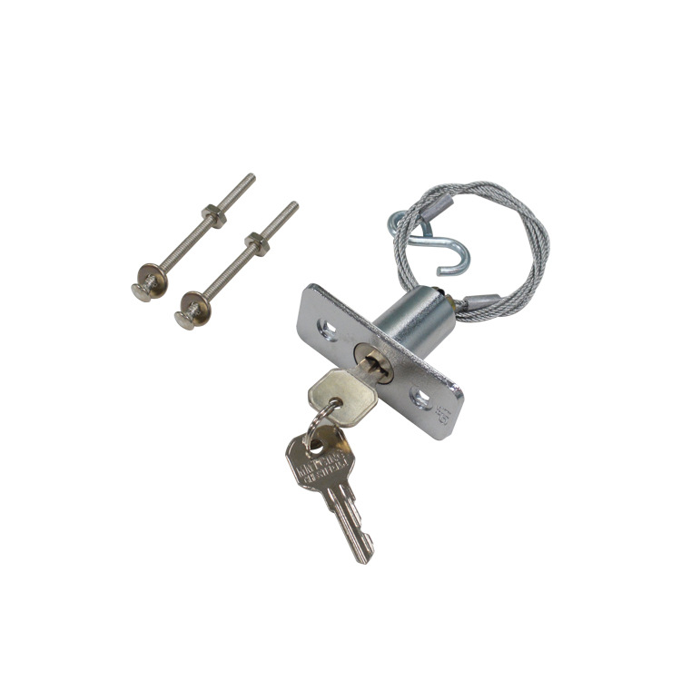 American-style garage door emergency lock, power failure emergency wire drawing switch, door lock core, manual emergency steel wire rope, automatic door opening Specification drawing