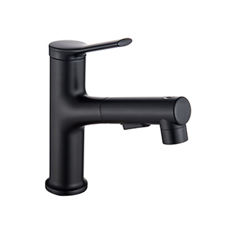 All-copper hot and cold dual-purpose bathroom cabinet, pull-out faucet, bathroom, kitchen, bathroom, washbasin, pull-out faucet Item Picture