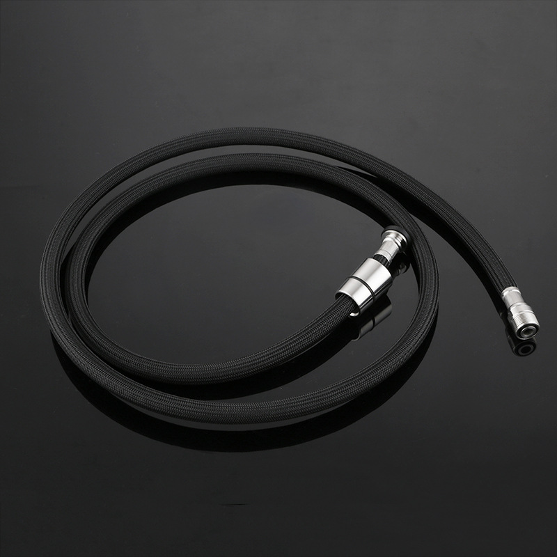 Factory direct sales of 1.5-meter black nylon filament braided faucet pull-out pipe 15×1 pull-out hose Item Picture