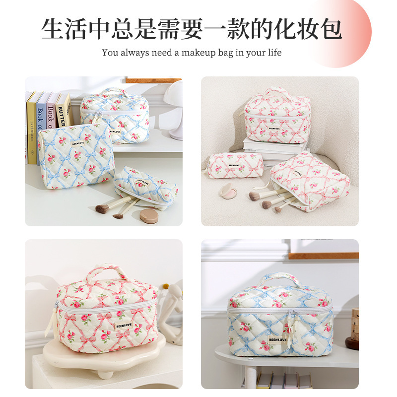 The new high-appeartion-level makeup bag is now available for wholesale of lipstick and skincare product storage bags and cross-border lightweight toiletries Specification drawing