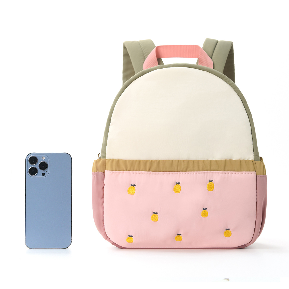 Feihong Cross-border Children's backpacks: Colorful and cute apple embroidery kindergarten schoolbags, mini travel backpacks for infants and toddlers details Picture